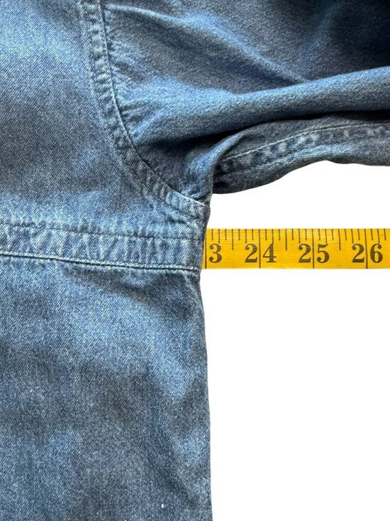 Vintage Cherokee Womens M Denim Button-Up Shirt Long Sleeve Tunic  Blue - Picture 15 of 16